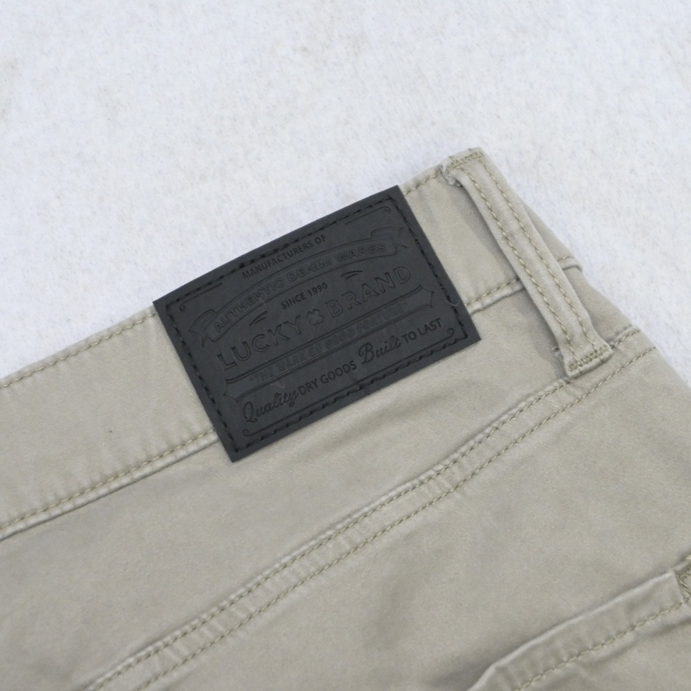 Lucky Brand 410 Athletic Straight Chino Pants Mens 34x30 Beige Stretch Casual